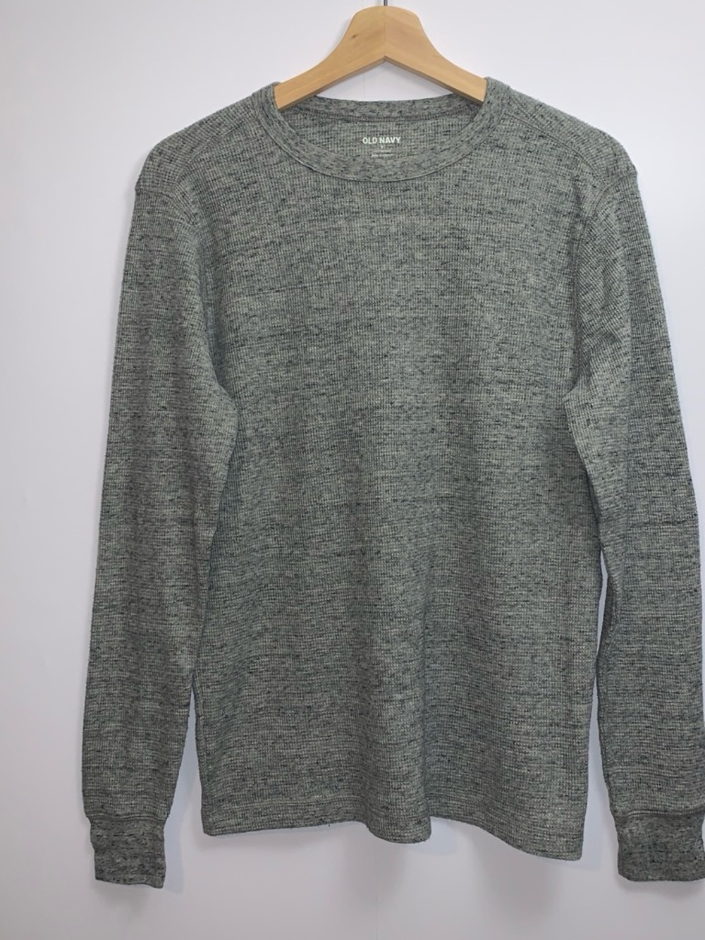 Old Navy Men's Heather Grey Crewneck Soft Thermal Pullover